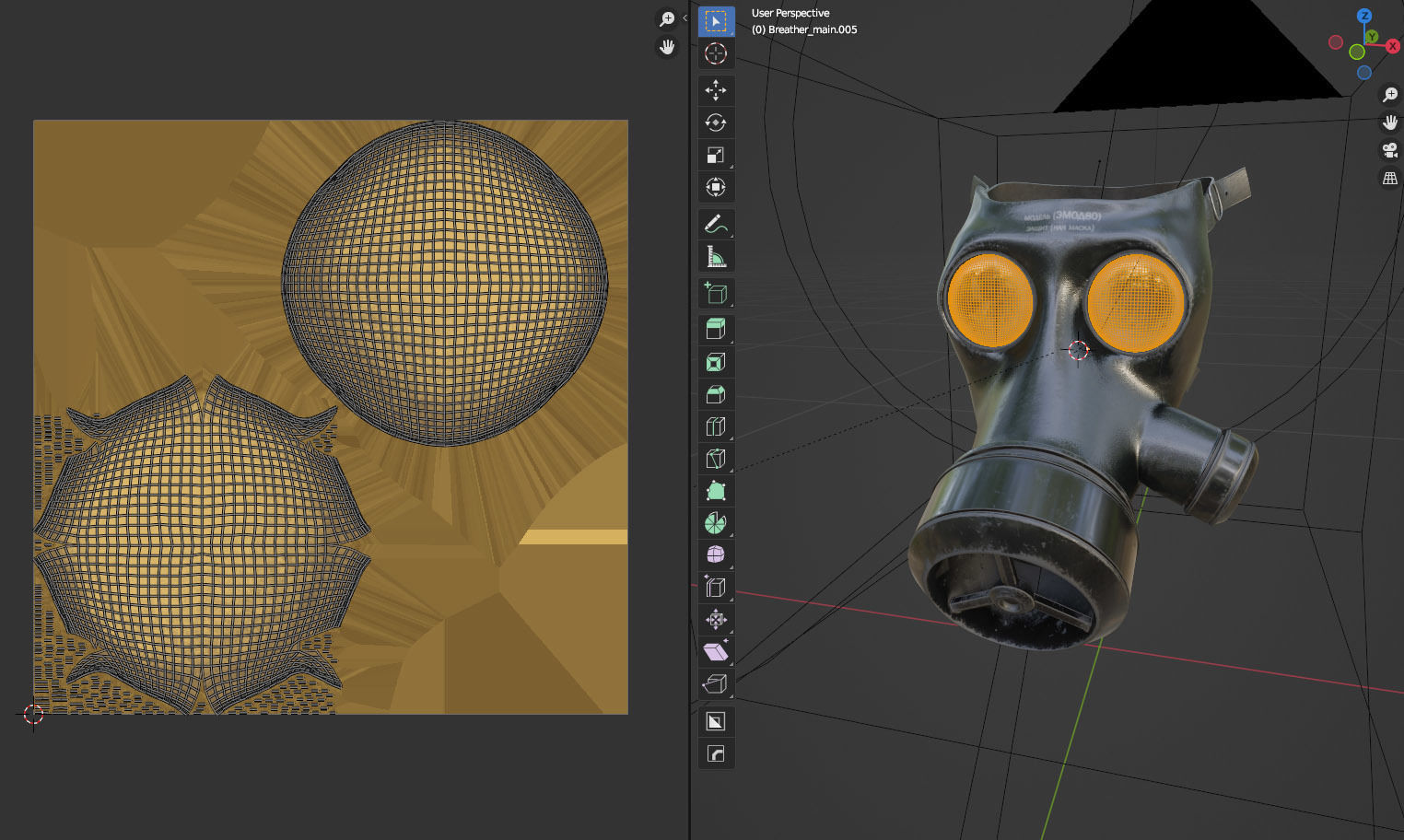 Gas Mask Military Low-poly 3D model_16