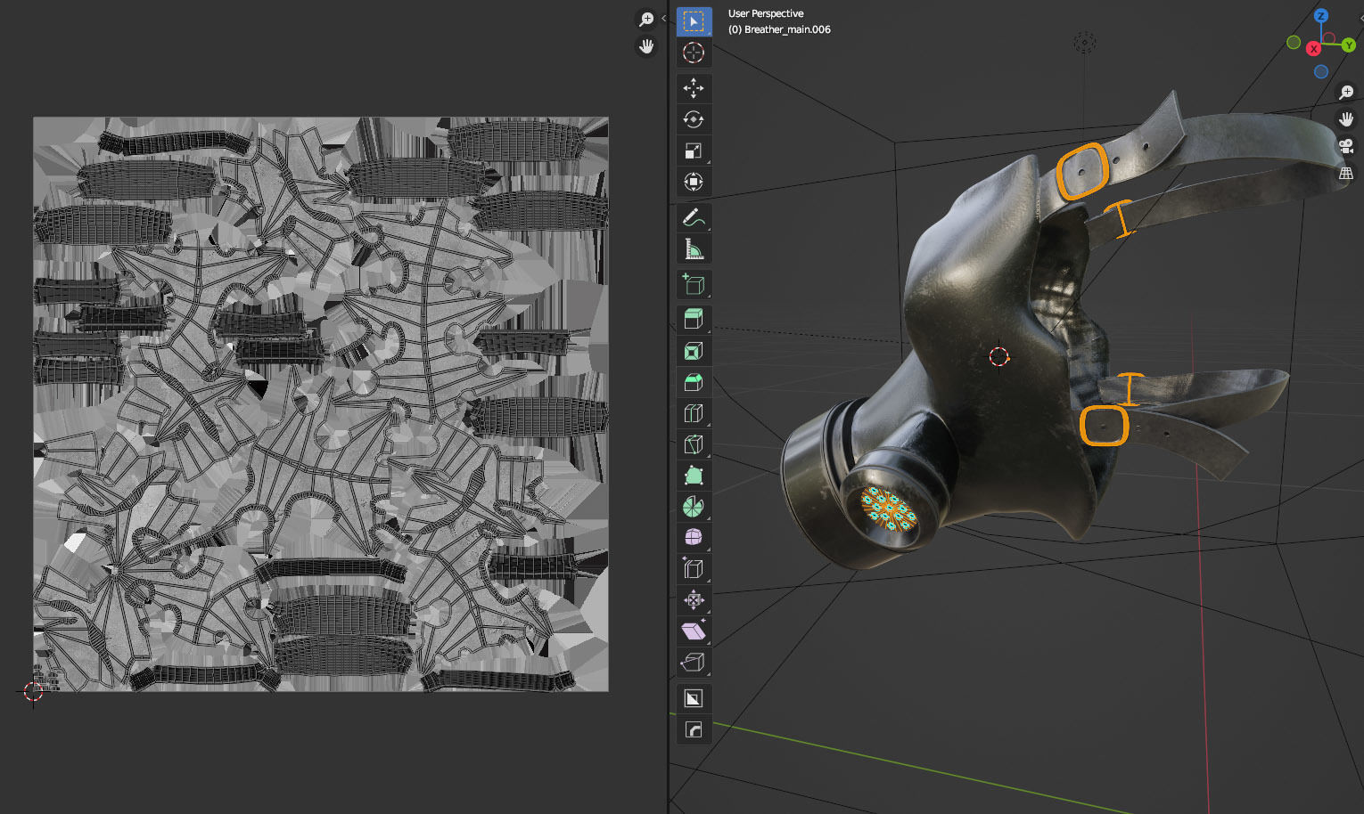 Gas Mask Military Low-poly 3D model_15