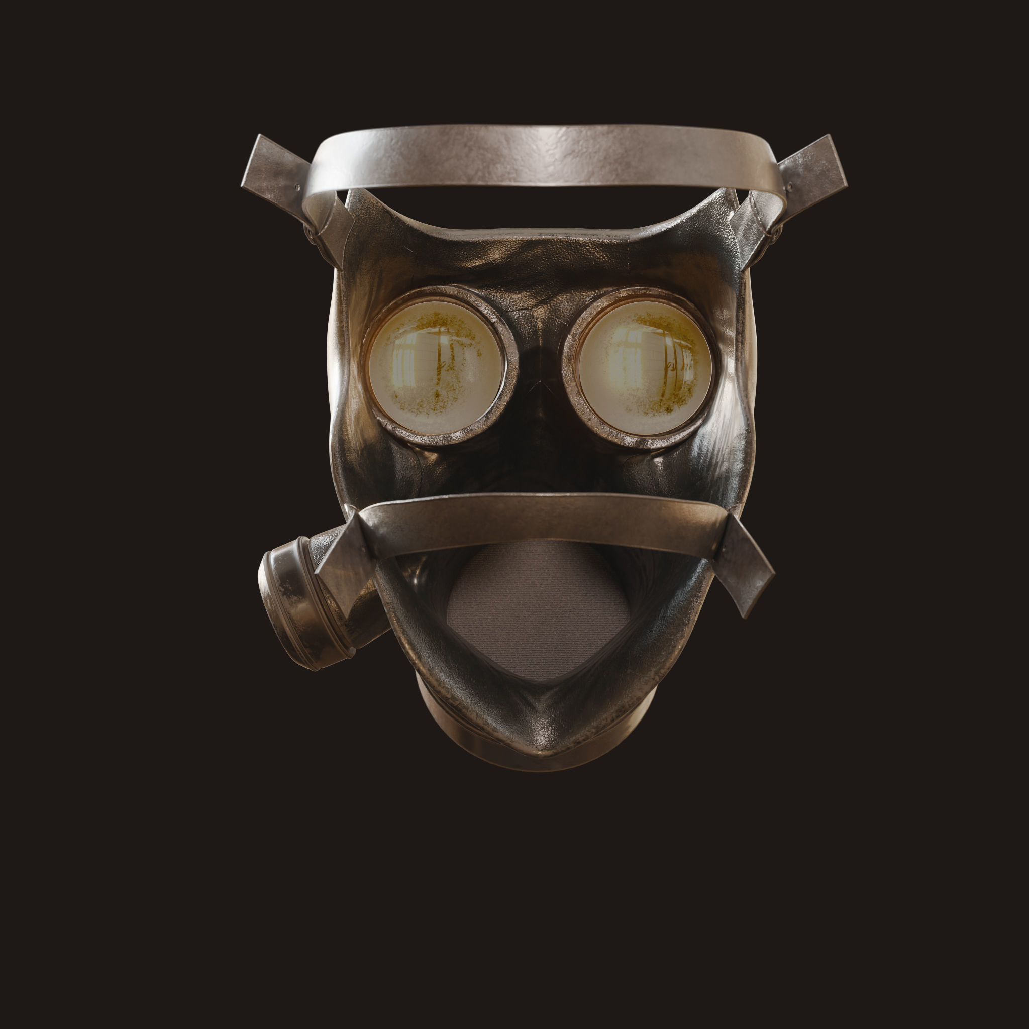 Gas Mask Military Low-poly 3D model_6