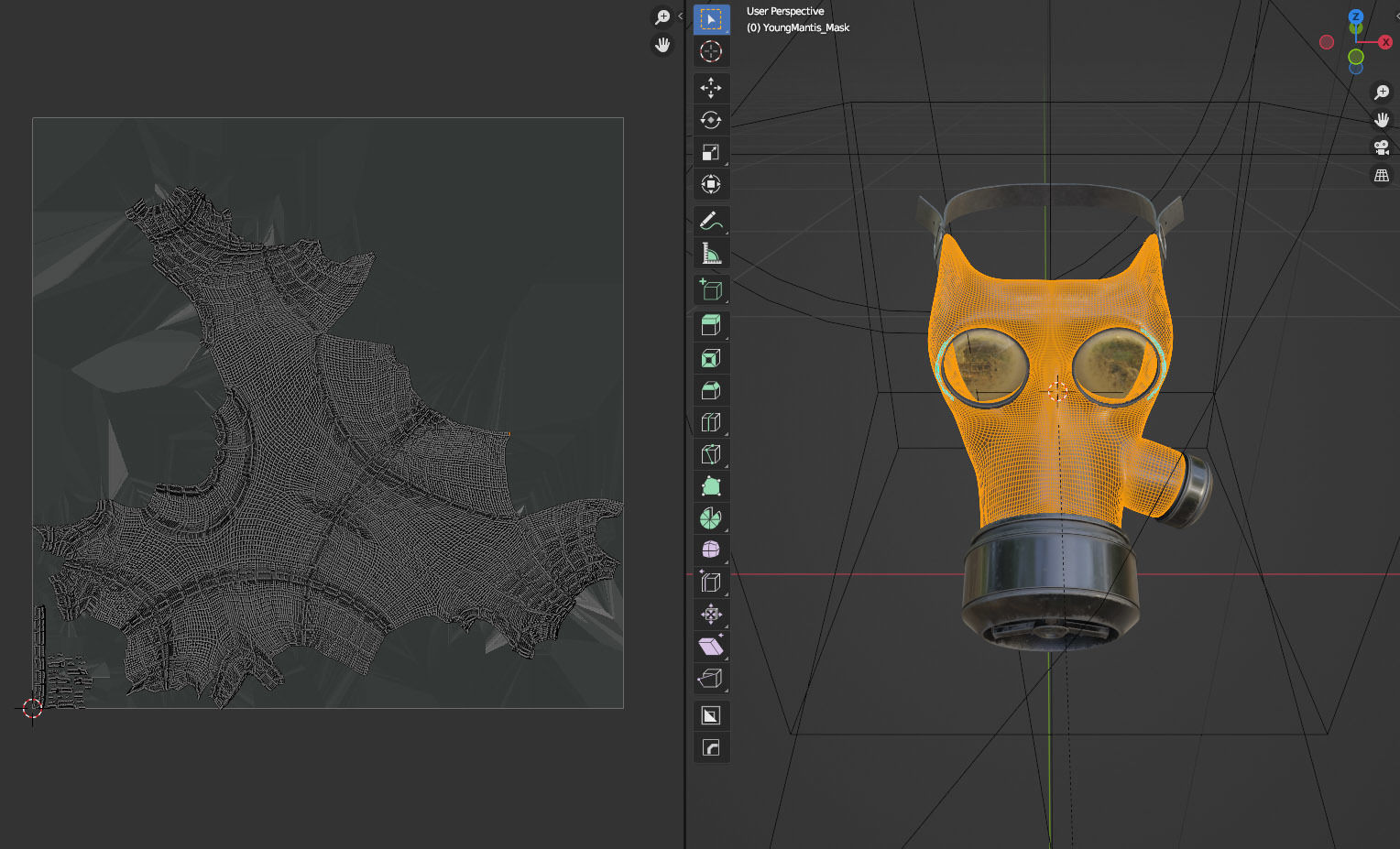 Gas Mask Military Low-poly 3D model_14