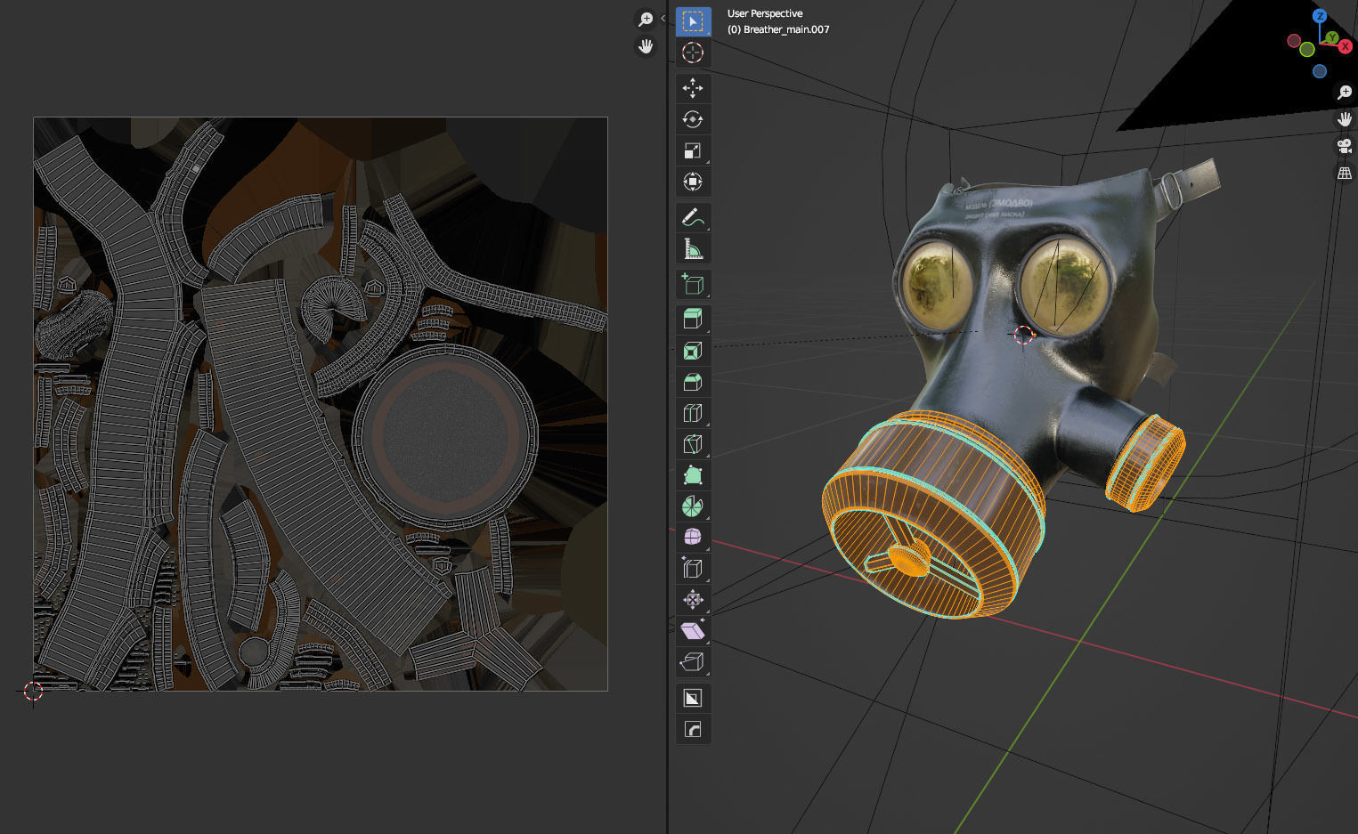 Gas Mask Military Low-poly 3D model_17