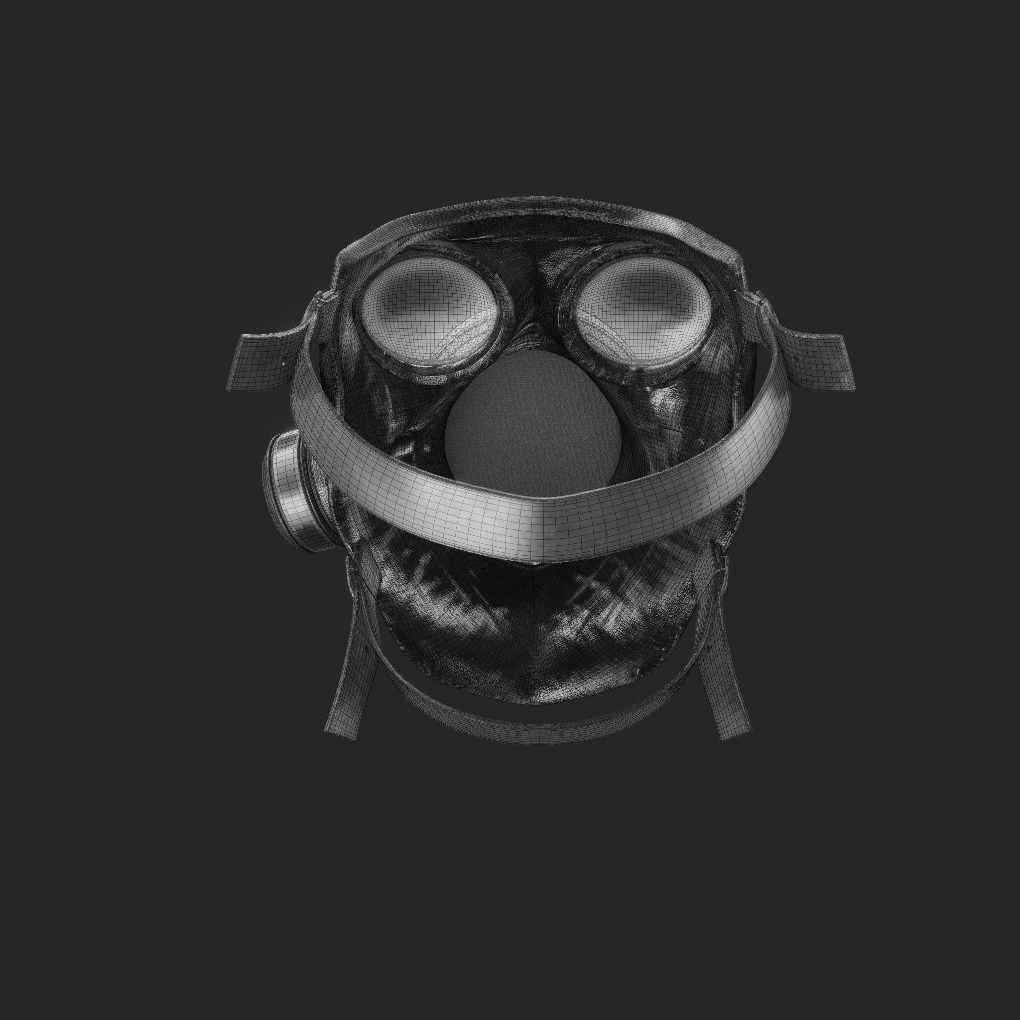Gas Mask Military Low-poly 3D model_12
