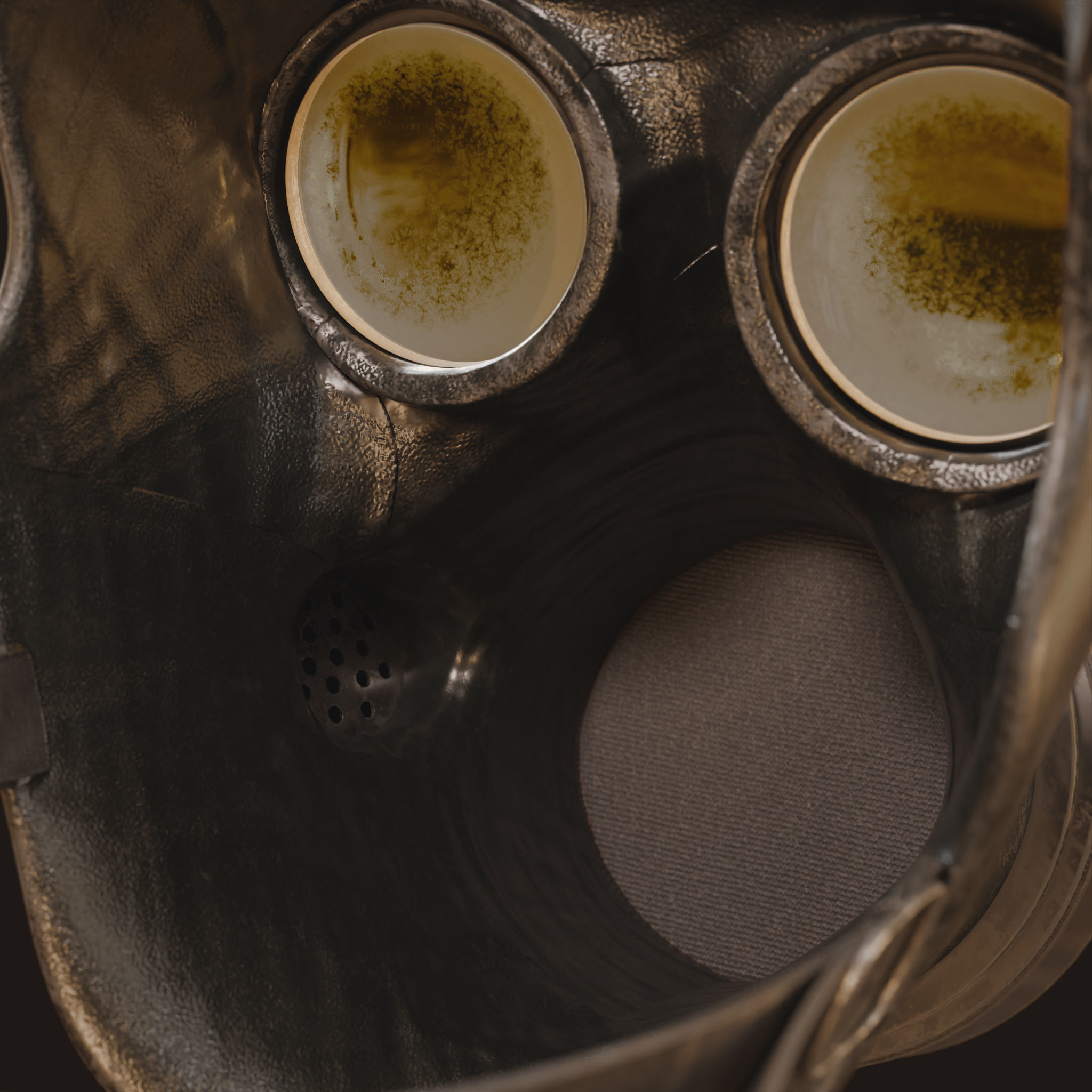 Gas Mask Military Low-poly 3D model_7