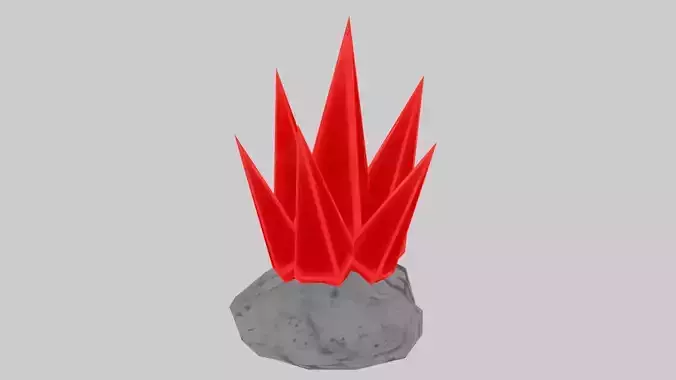 Red Stylized Rock Crystal Cluster Version 3