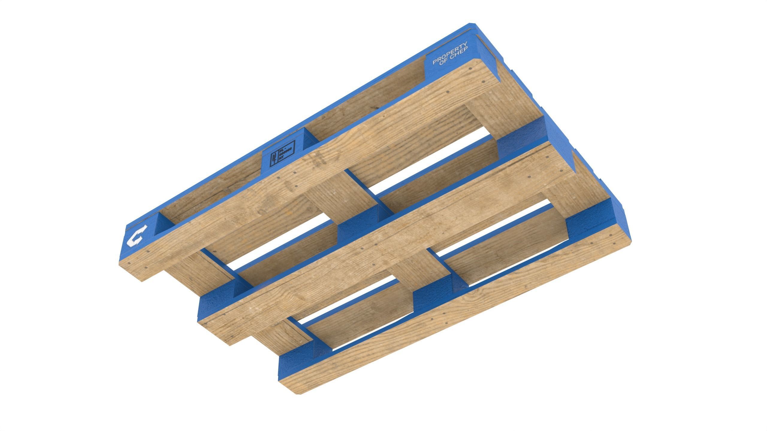 CHEP branded EUR pallet 3D model_4