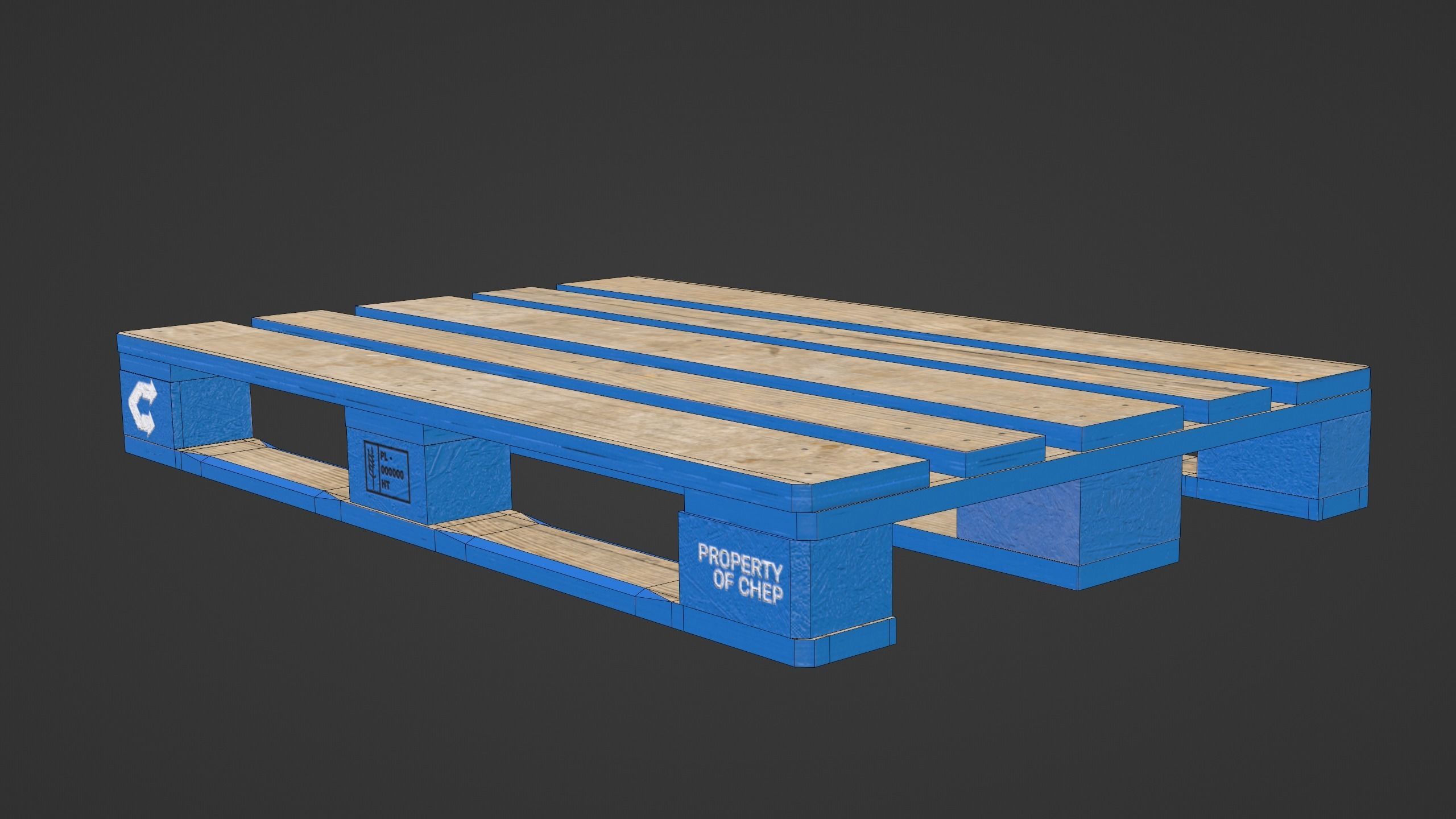 CHEP branded EUR pallet 3D model_9