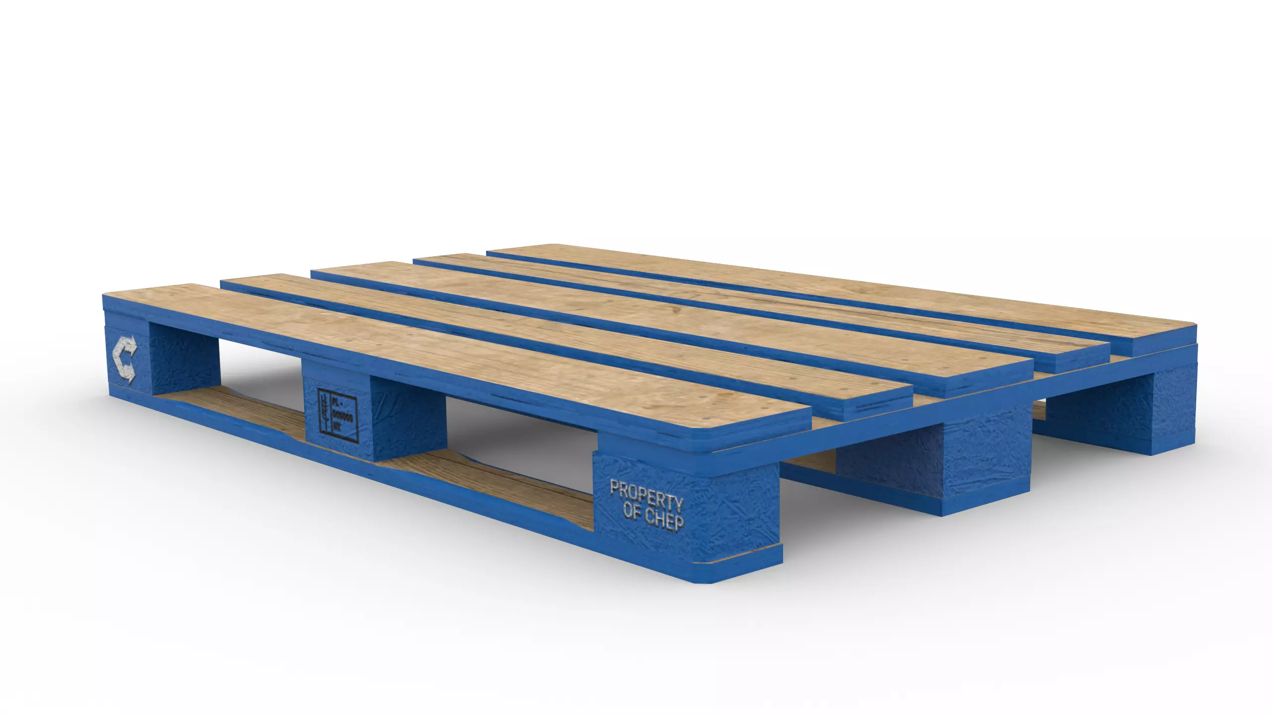 CHEP branded EUR pallet 3D model_0