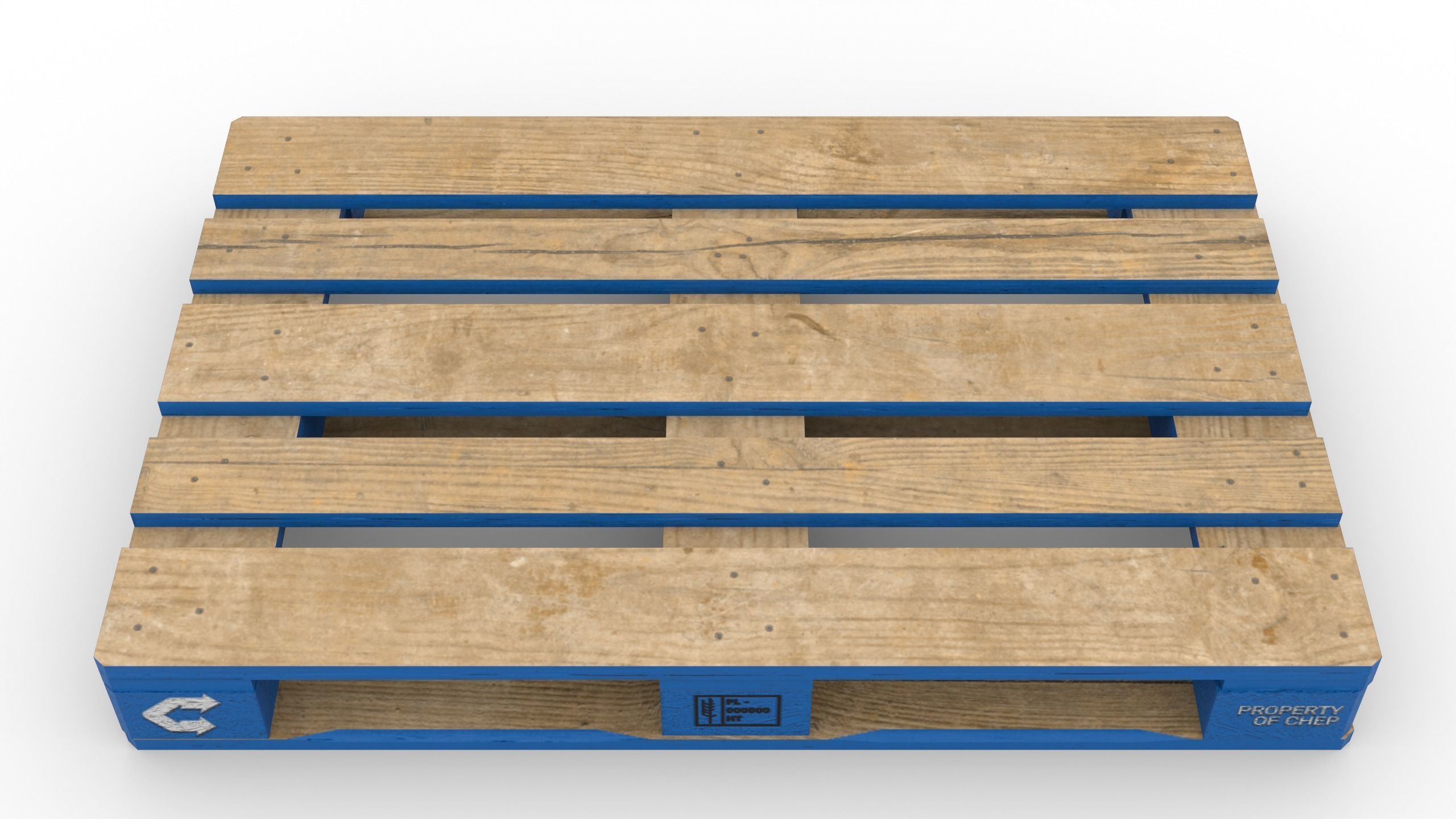 CHEP branded EUR pallet 3D model_3