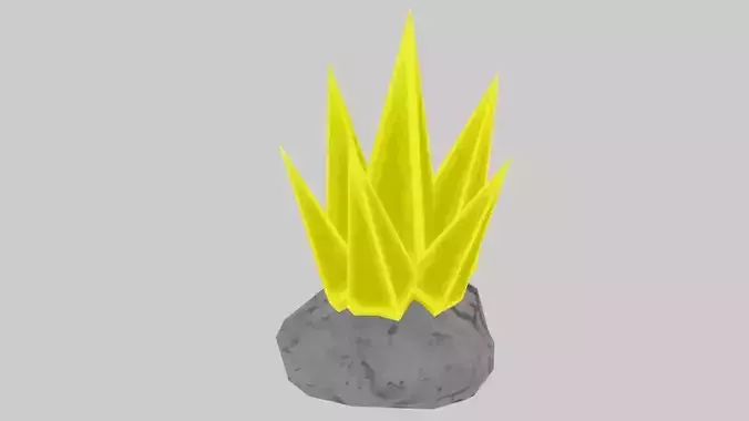 Yellow Stylized Rock Crystal Cluster Version 3