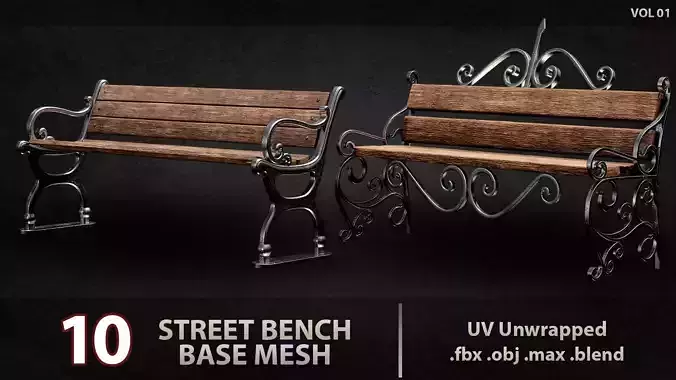 10 street bench base mesh vol 01