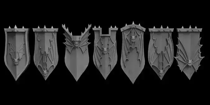 AOS War Hammer Fantasy replacemente icon shield Pack Vampires 3D print model