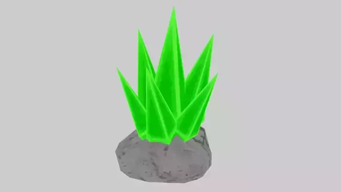 Green Stylized Rock Crystal Cluster Version 3