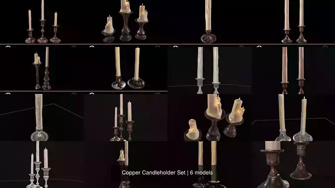 Copper Candleholder Set