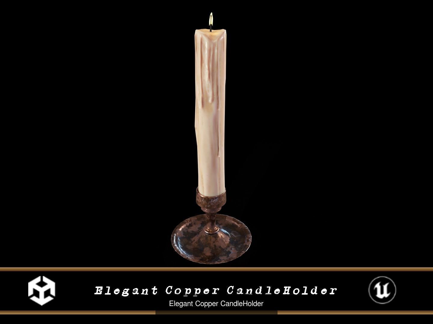 Copper Candleholder Set 3D Model Collection_10