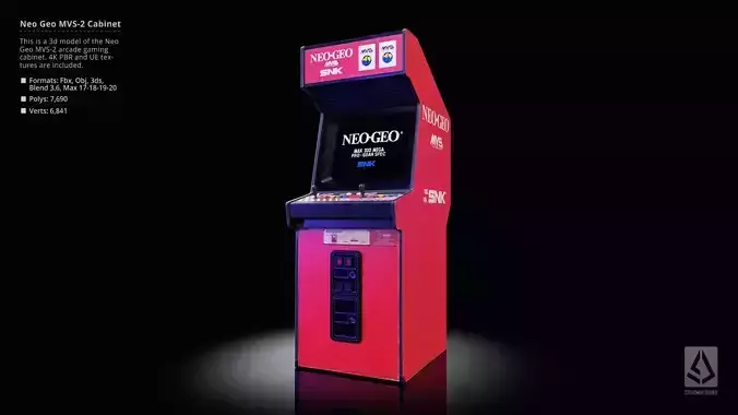 Neo Geo MVS-2 Upright Arcade Gaming Cabinet Low-poly 3D model