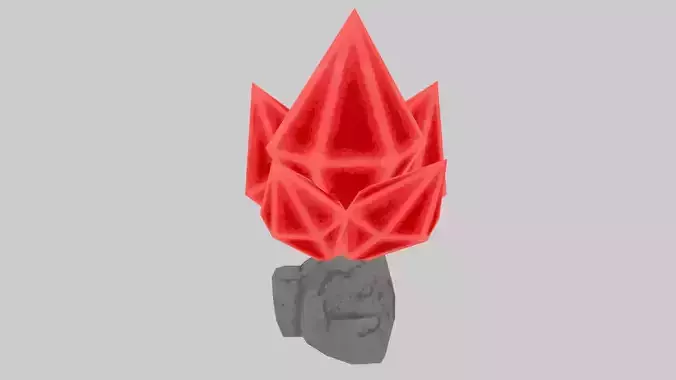 Red Stylized Rock Crystal Cluster Version 4