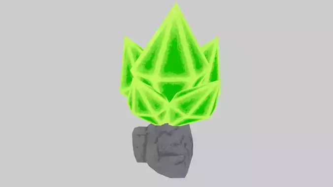 Green Stylized Rock Crystal Cluster Version 4 Low-poly 3D model