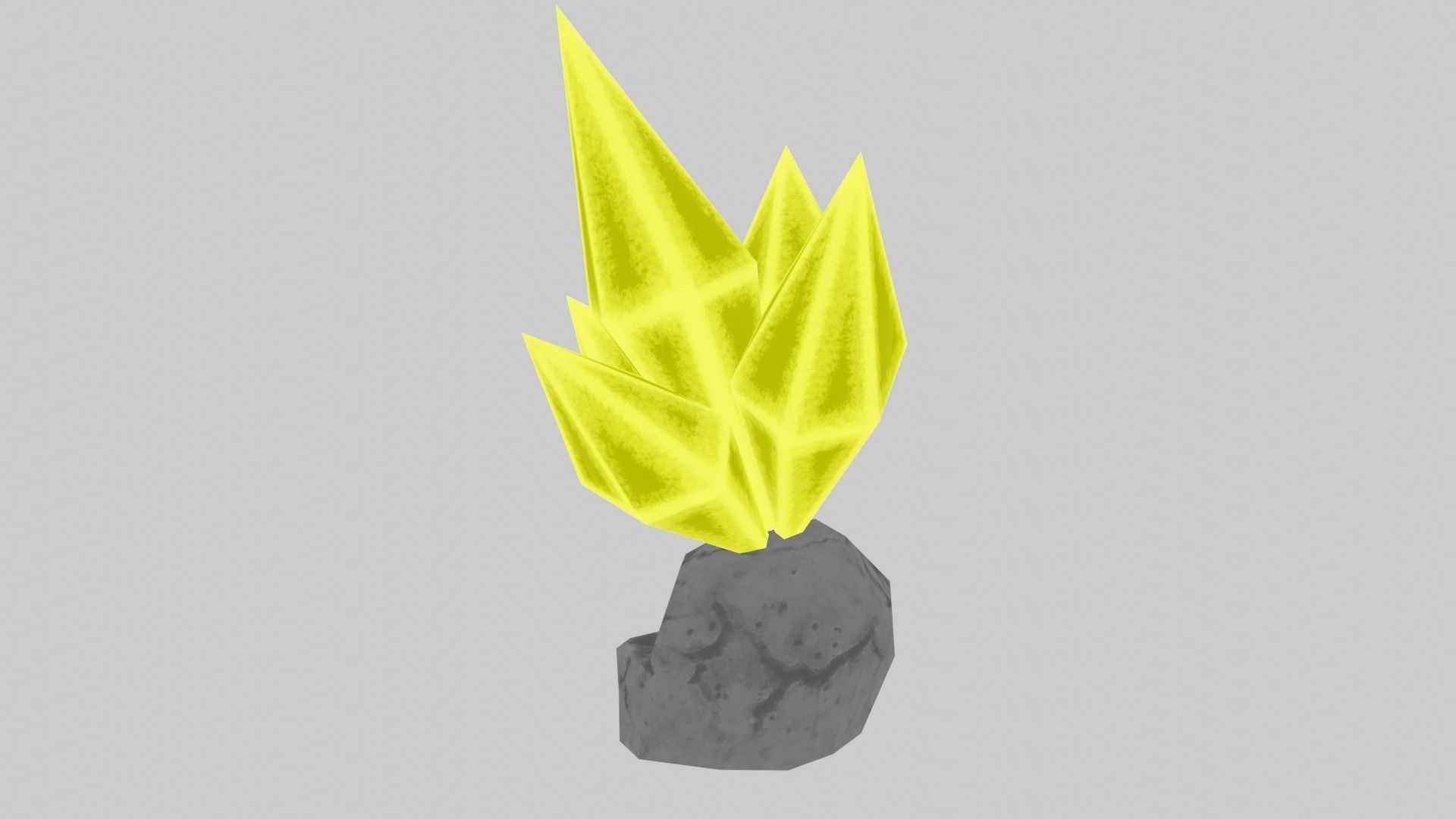Yellow Stylized Rock Crystal Cluster Version 4 Low-poly 3D model_3