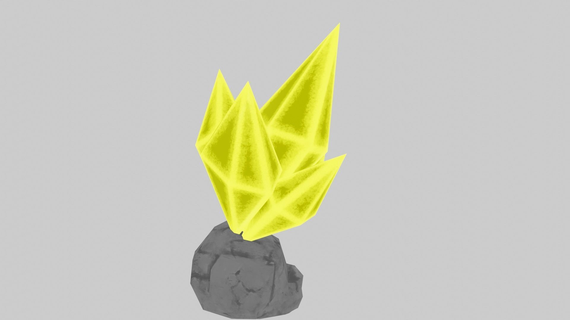 Yellow Stylized Rock Crystal Cluster Version 4 Low-poly 3D model_2