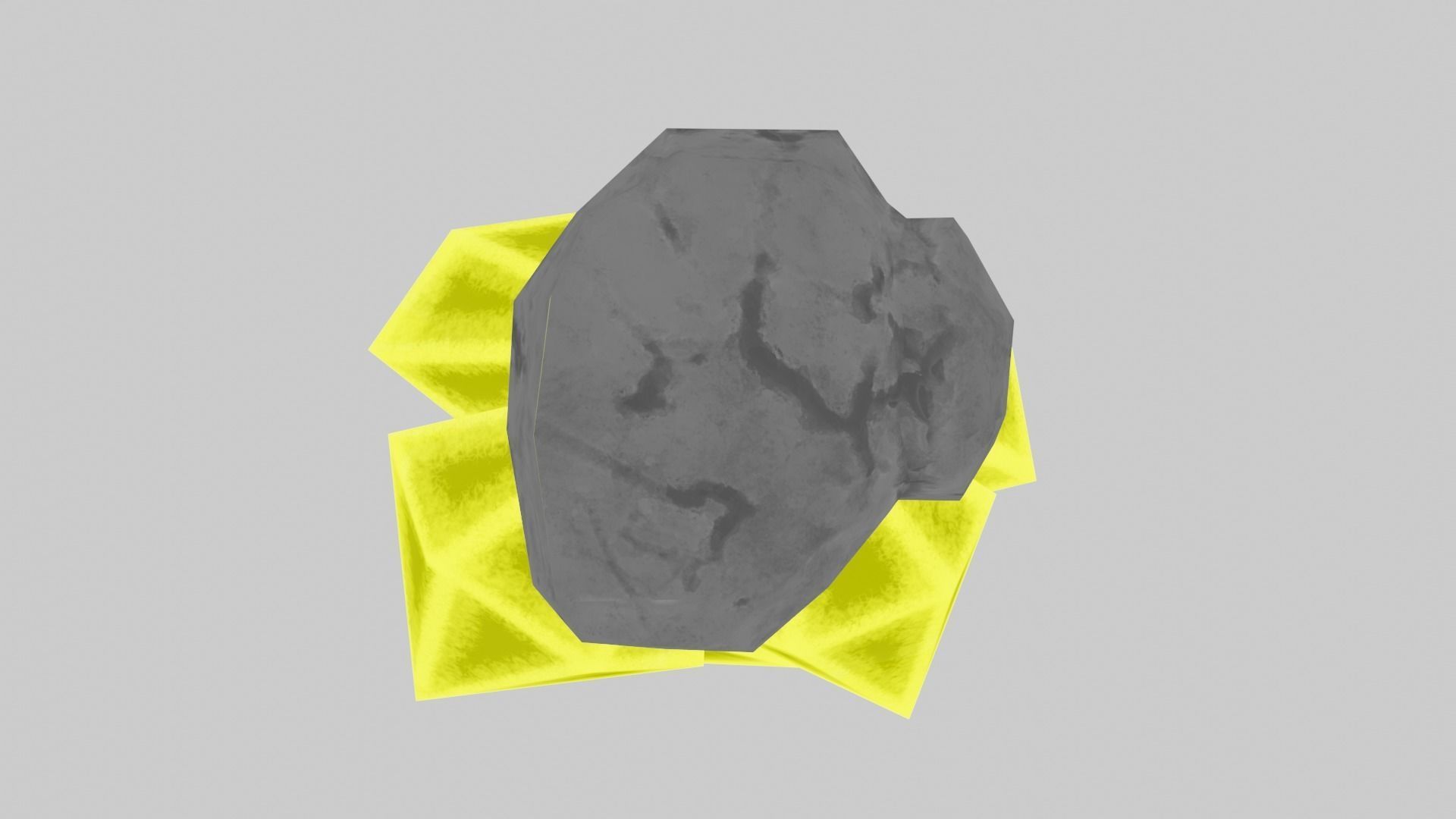 Yellow Stylized Rock Crystal Cluster Version 4 Low-poly 3D model_5