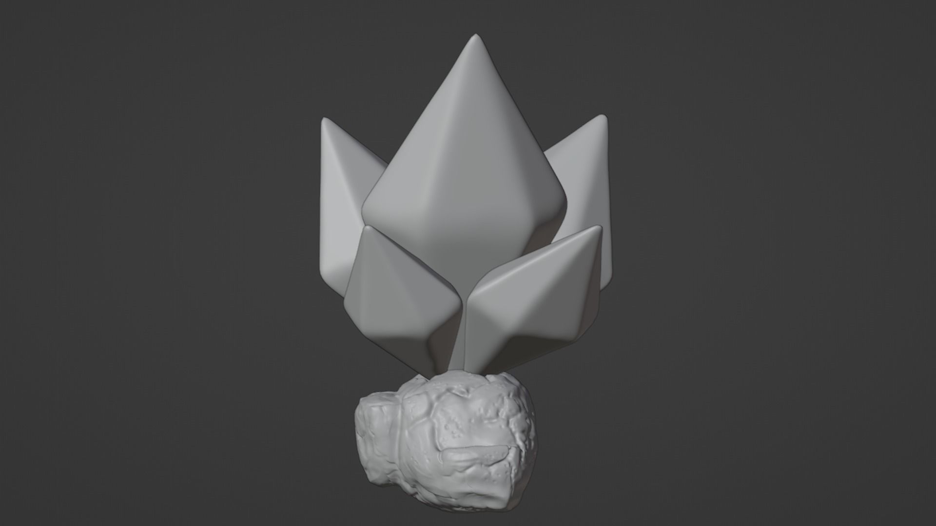 Yellow Stylized Rock Crystal Cluster Version 4 Low-poly 3D model_6