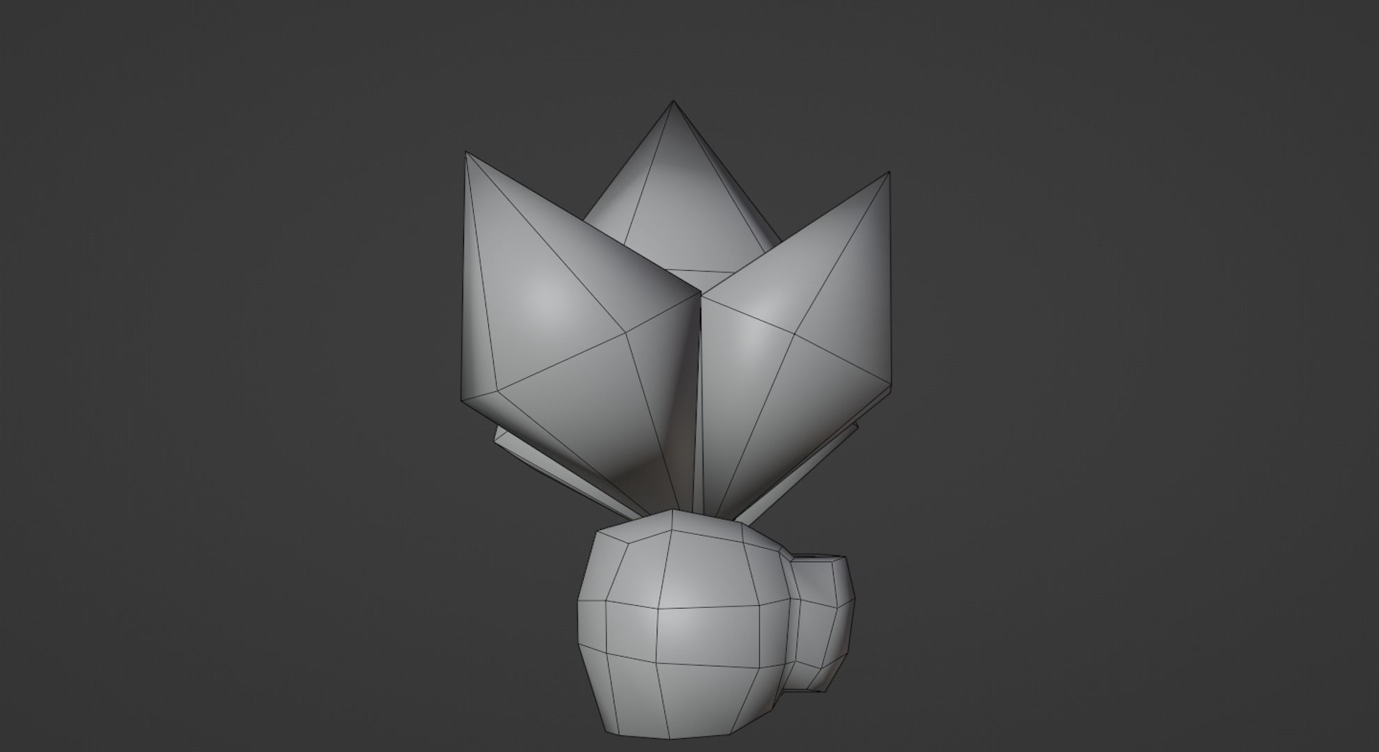 Yellow Stylized Rock Crystal Cluster Version 4 Low-poly 3D model_9