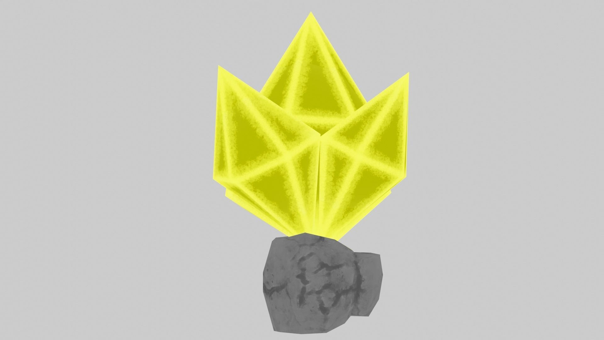 Yellow Stylized Rock Crystal Cluster Version 4 Low-poly 3D model_1