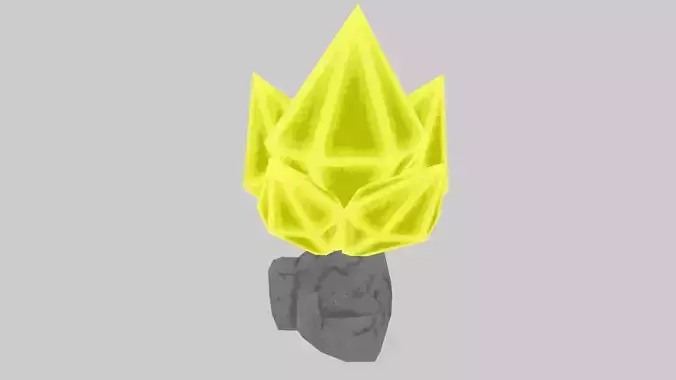 Yellow Stylized Rock Crystal Cluster Version 4