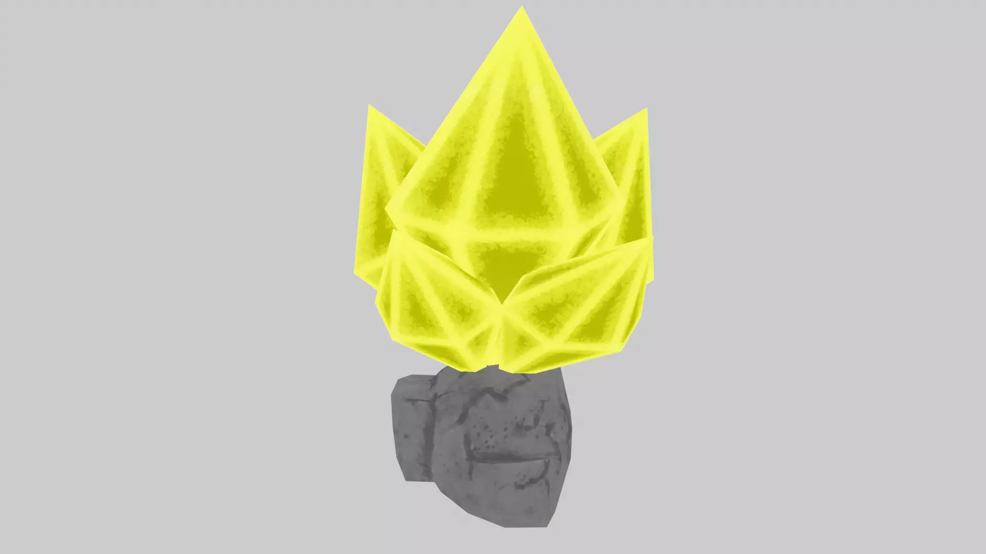 Yellow Stylized Rock Crystal Cluster Version 4 Low-poly 3D model_0