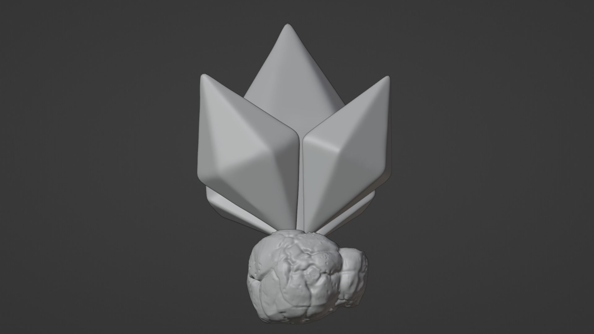 Yellow Stylized Rock Crystal Cluster Version 4 Low-poly 3D model_7