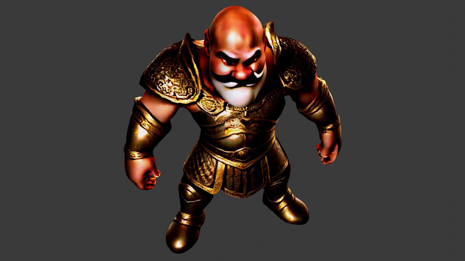 Medieval Wrestler Low-poly 3D model_5