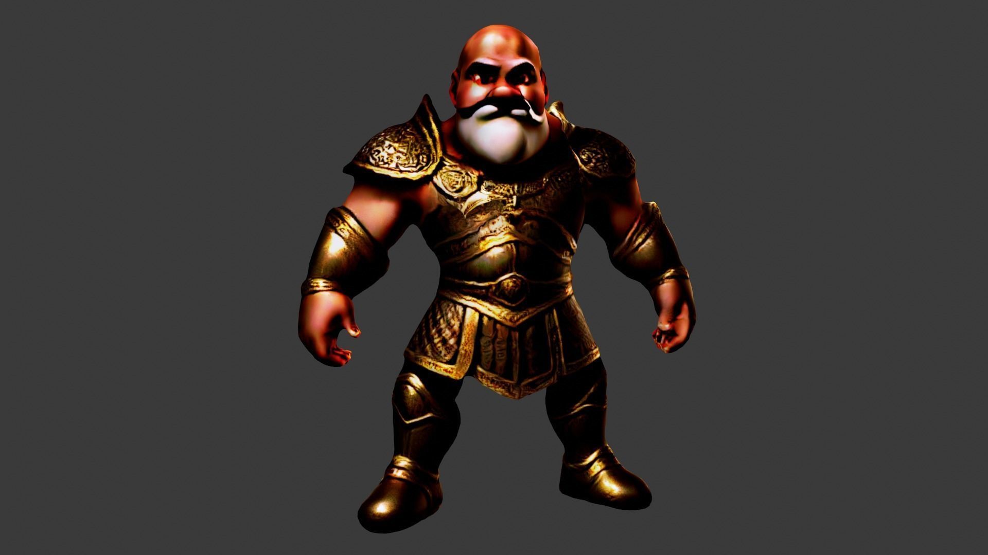 Medieval Wrestler Low-poly 3D model_1