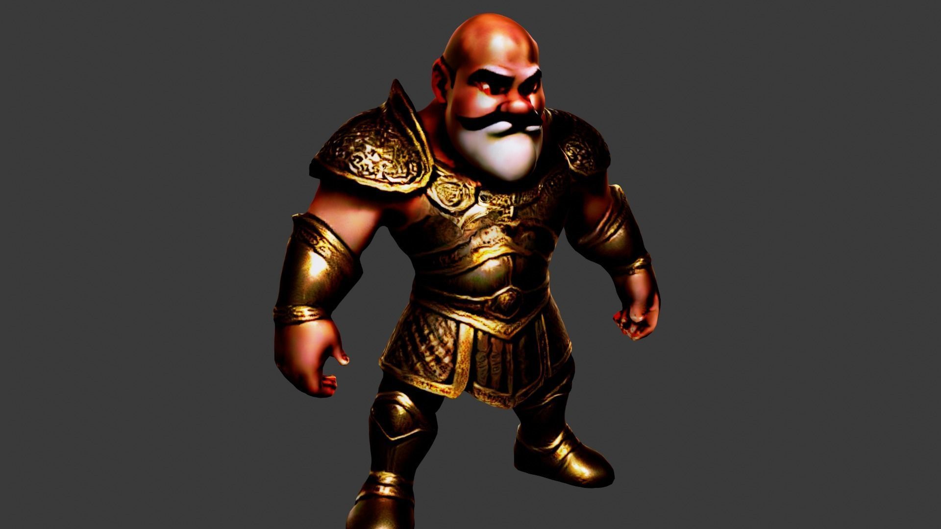Medieval Wrestler Low-poly 3D model_6