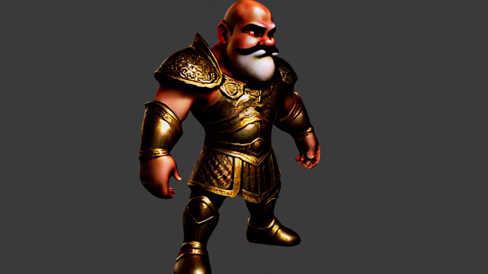 Medieval Wrestler Low-poly 3D model_0