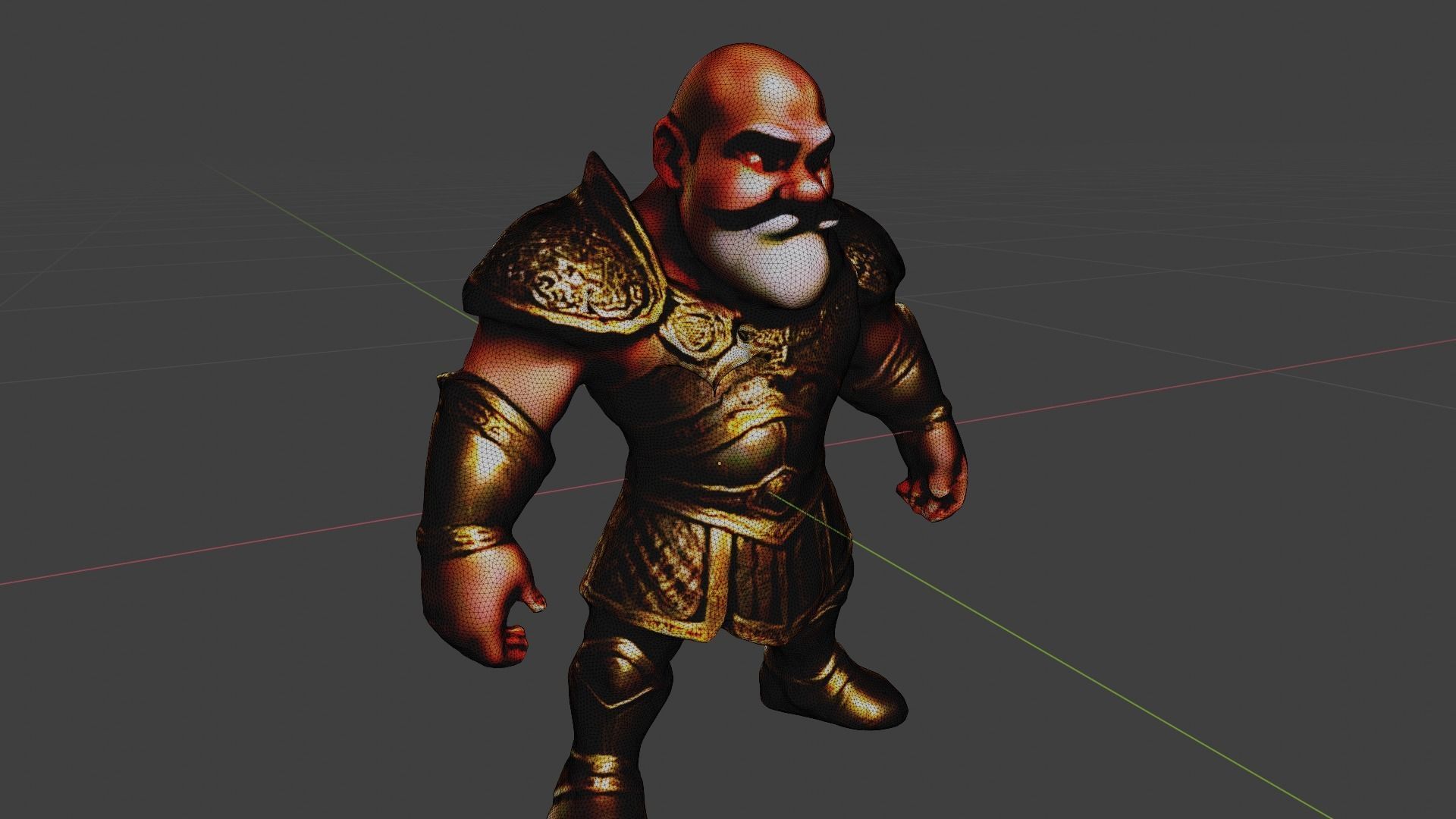 Medieval Wrestler Low-poly 3D model_7