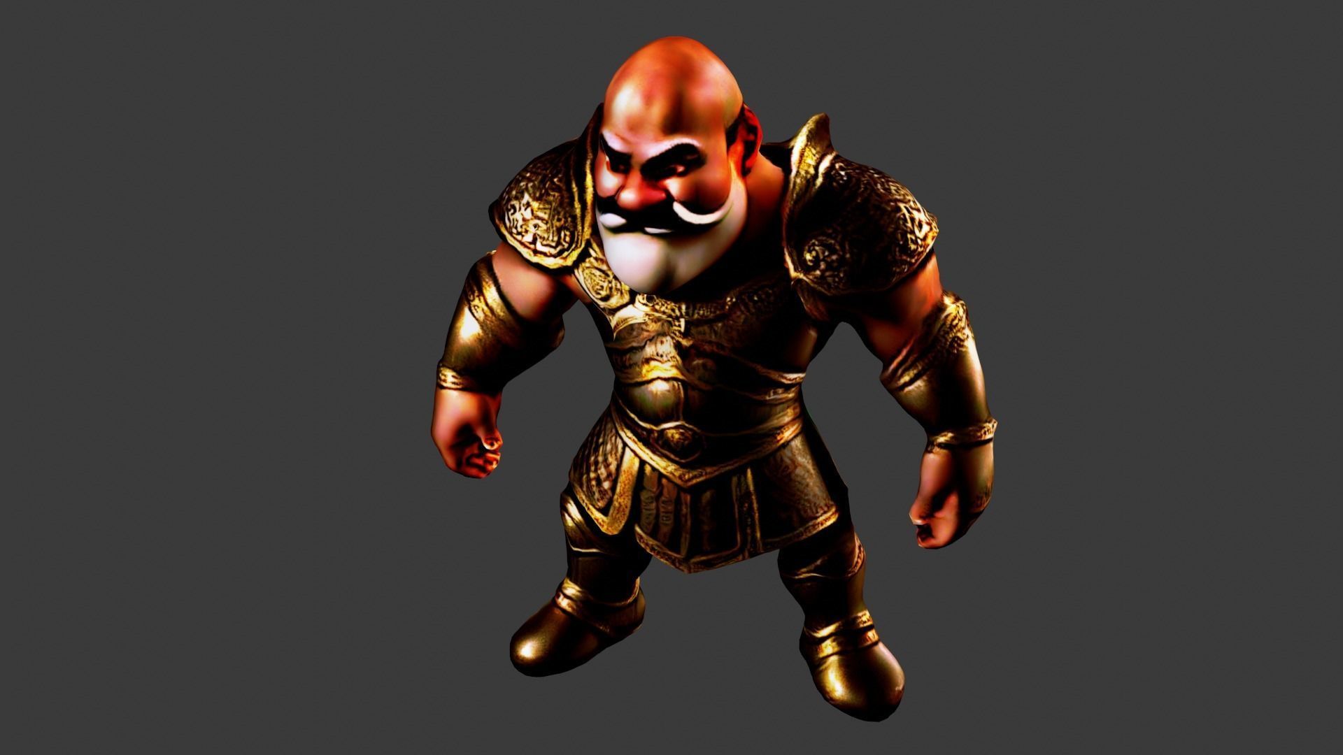 Medieval Wrestler Low-poly 3D model_3