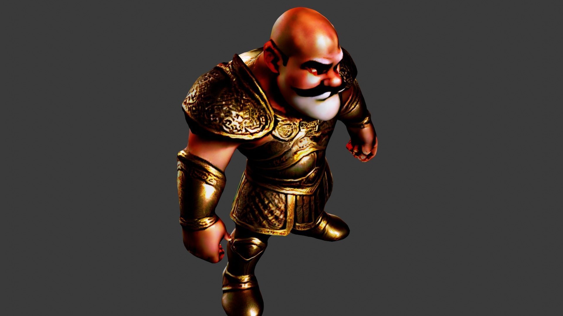 Medieval Wrestler Low-poly 3D model_4