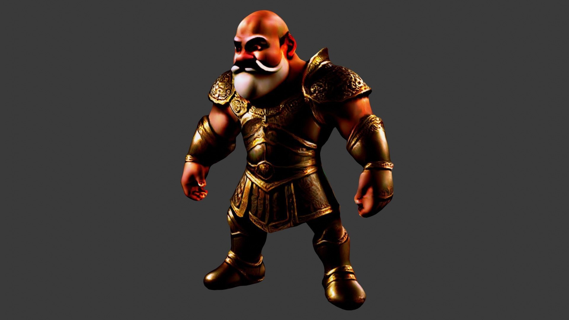 Medieval Wrestler Low-poly 3D model_2