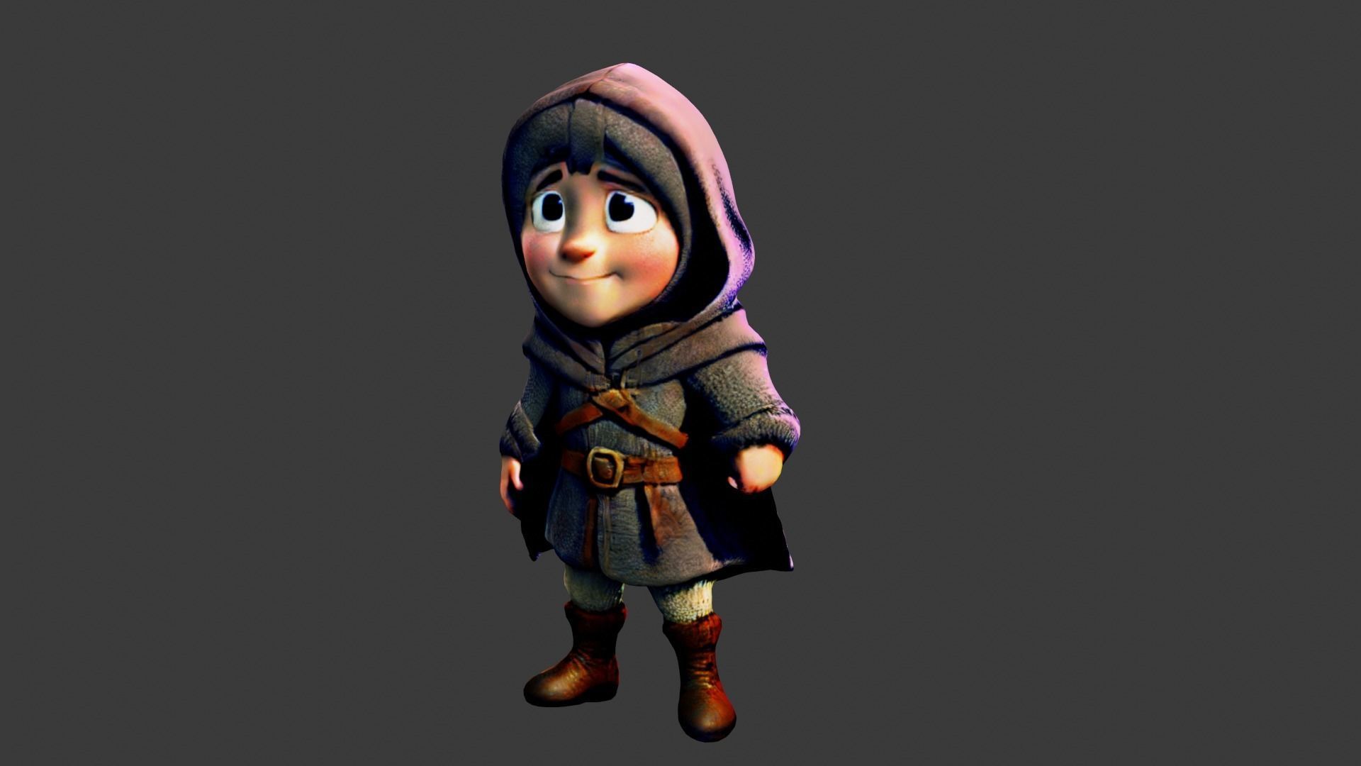 Medieval Thief Boy Low-poly 3D model_2