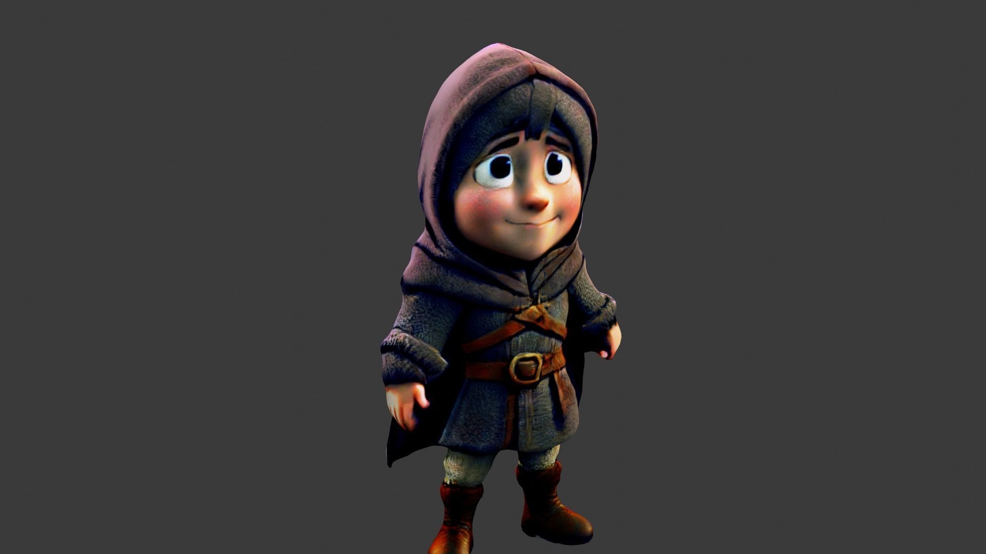 Medieval Thief Boy Low-poly 3D model_6