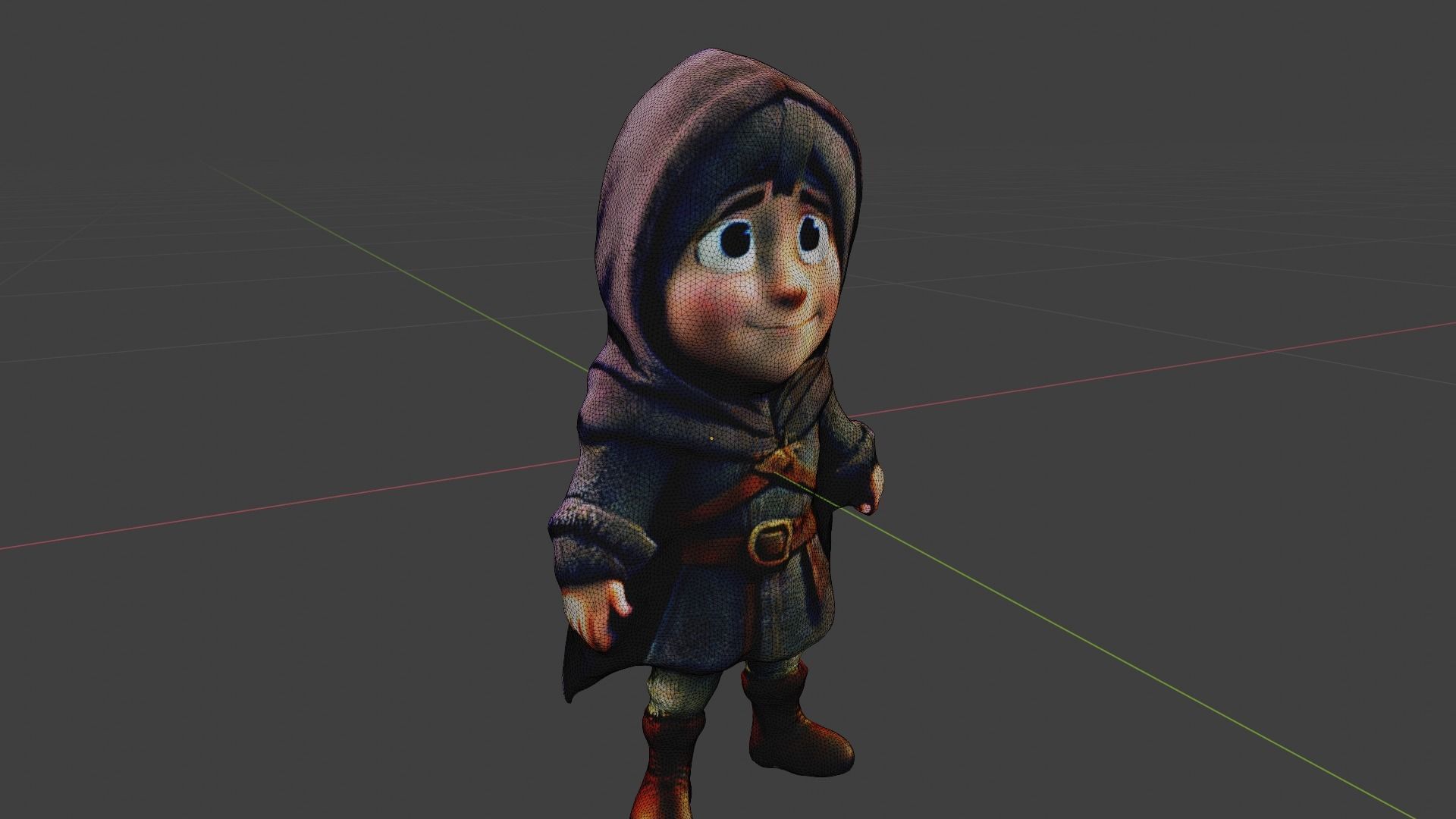 Medieval Thief Boy Low-poly 3D model_7