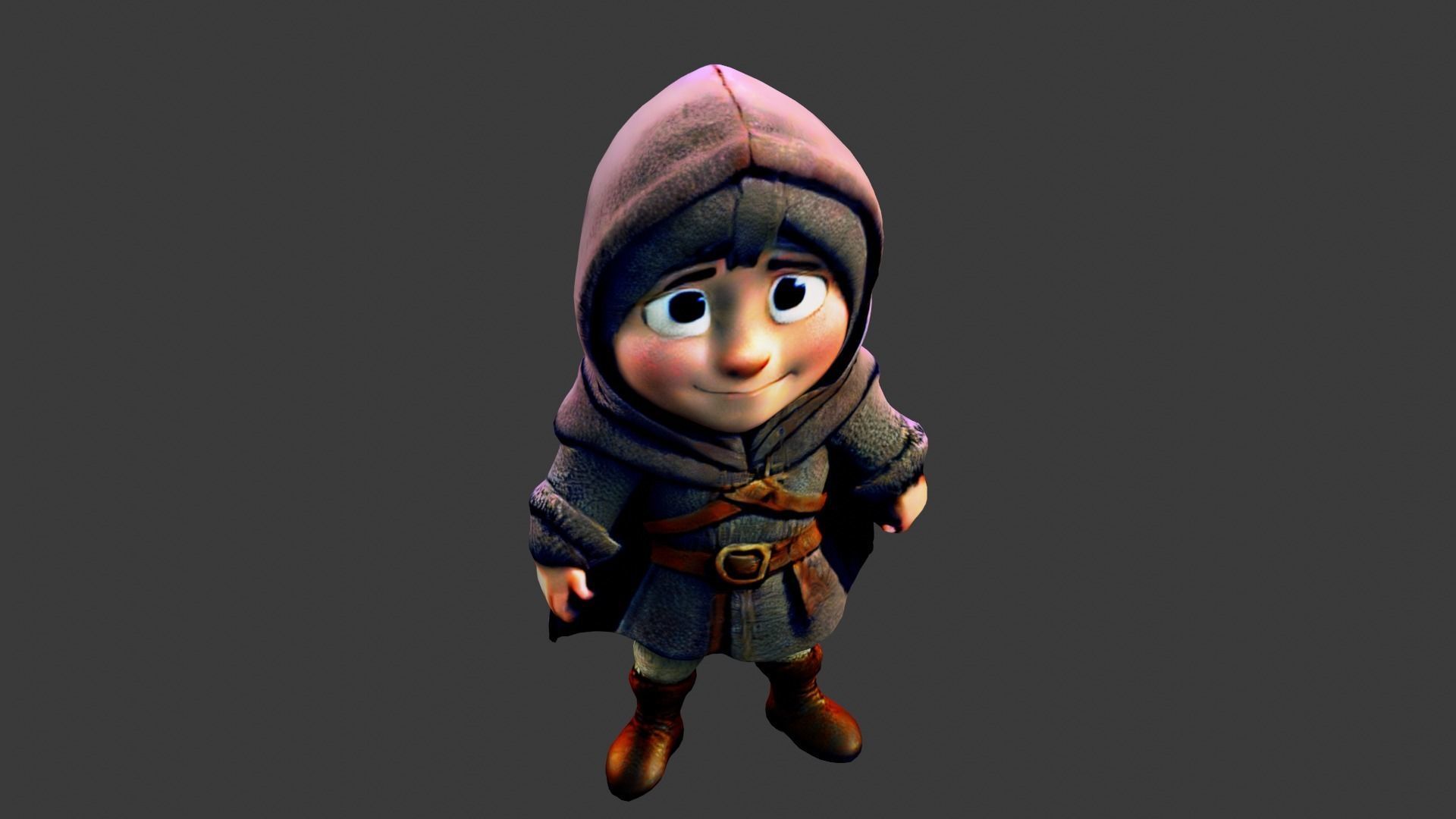 Medieval Thief Boy Low-poly 3D model_5