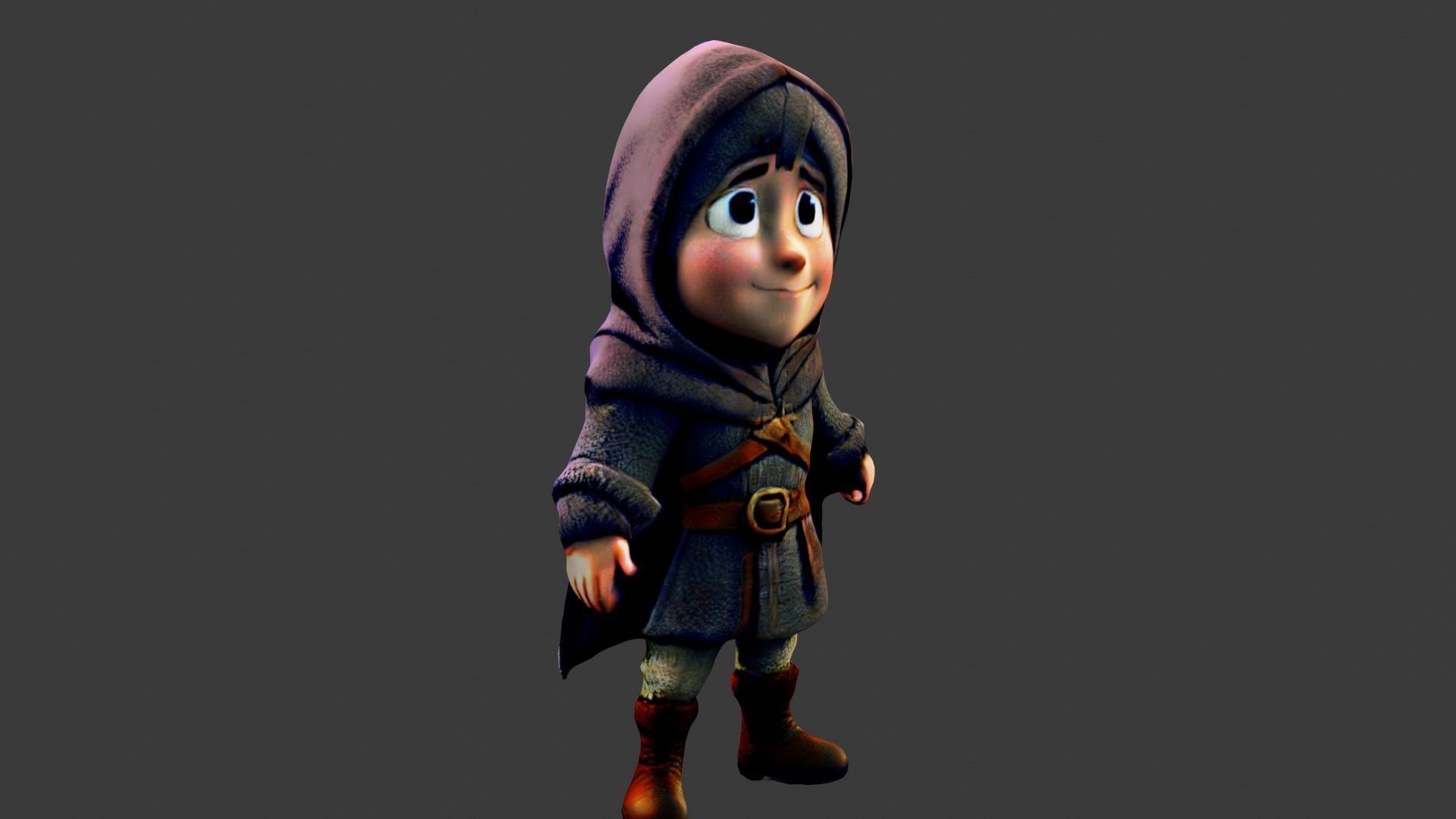 Medieval Thief Boy Low-poly 3D model_1