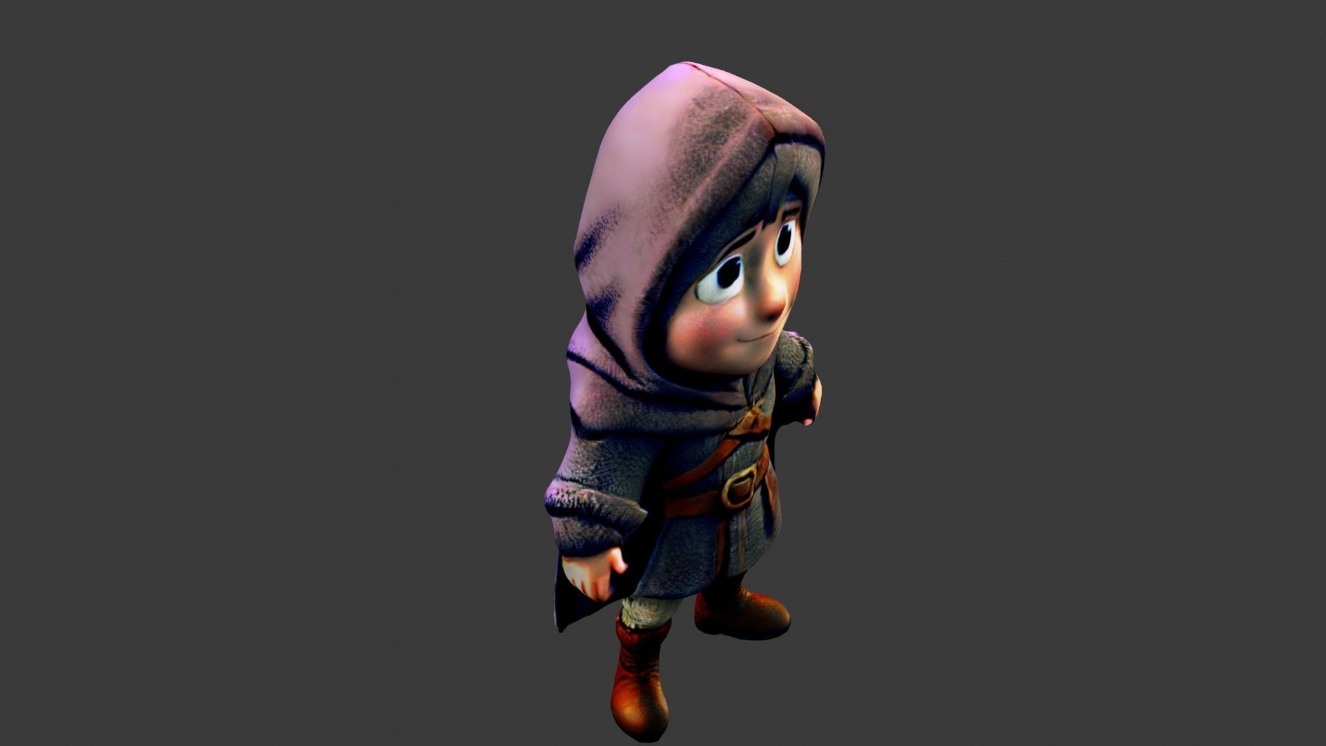 Medieval Thief Boy Low-poly 3D model_4