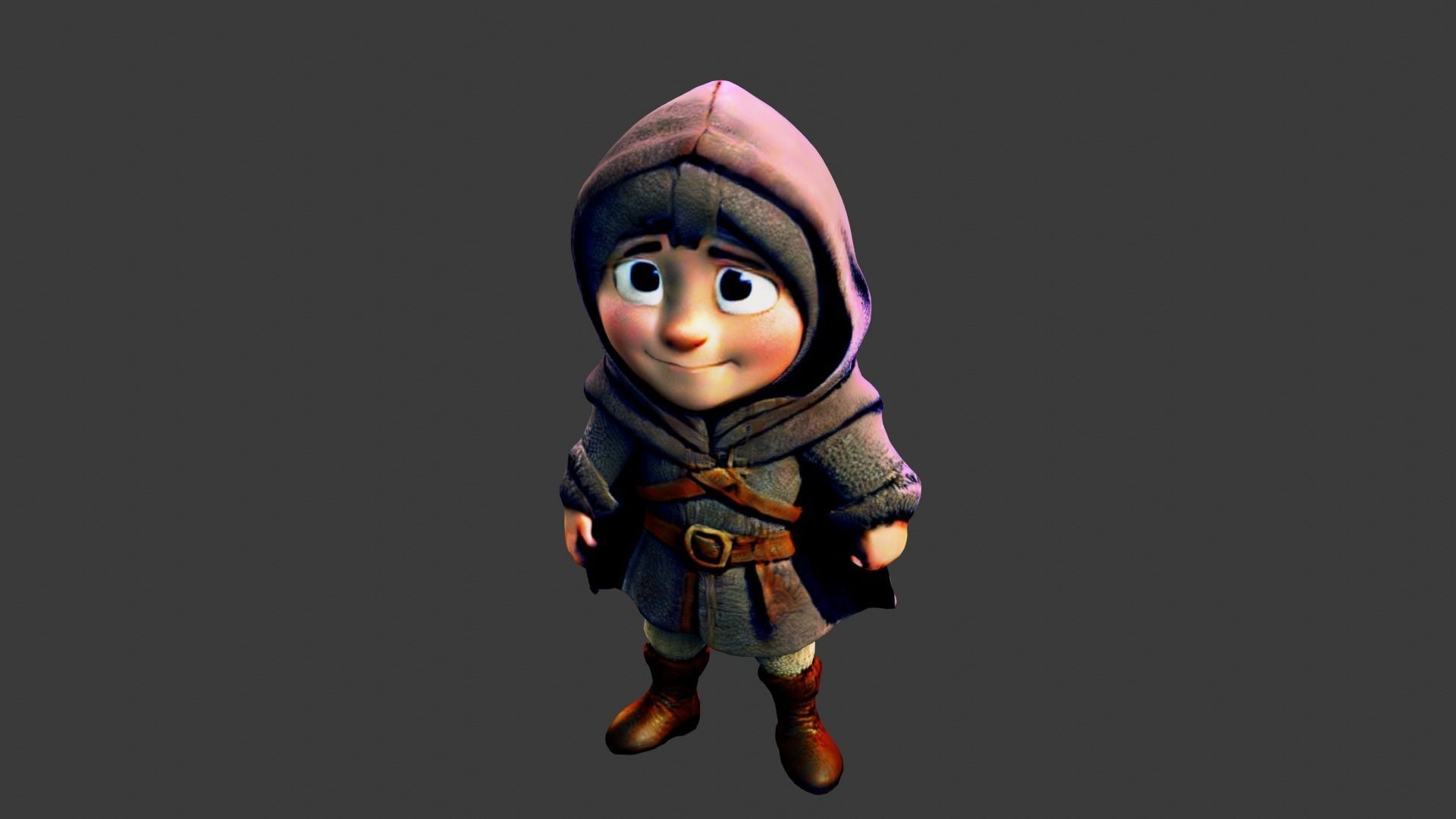 Medieval Thief Boy Low-poly 3D model_3