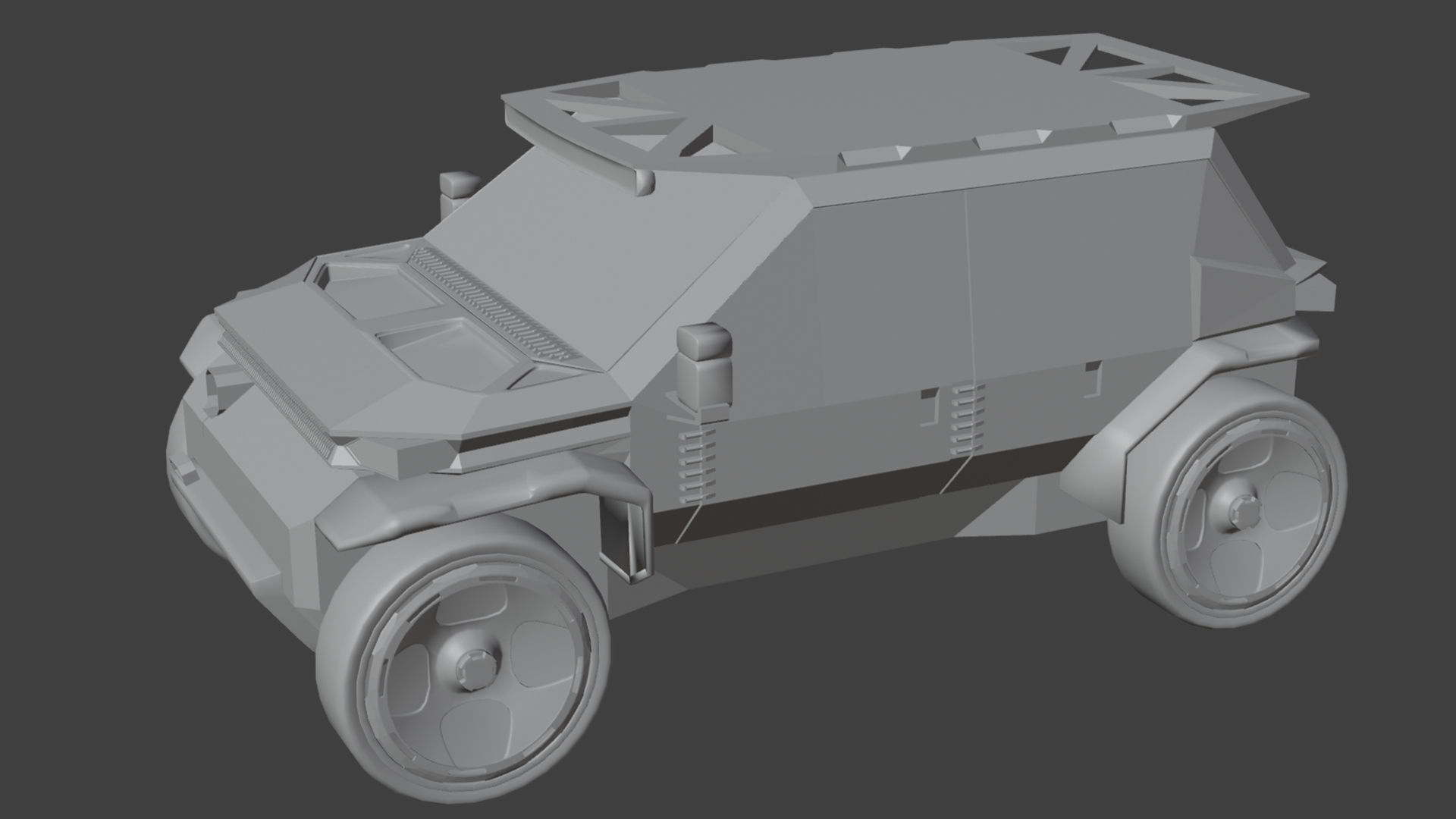 SiFi JEEP Game Ready Lowpoly Model Low-poly 3D model_4