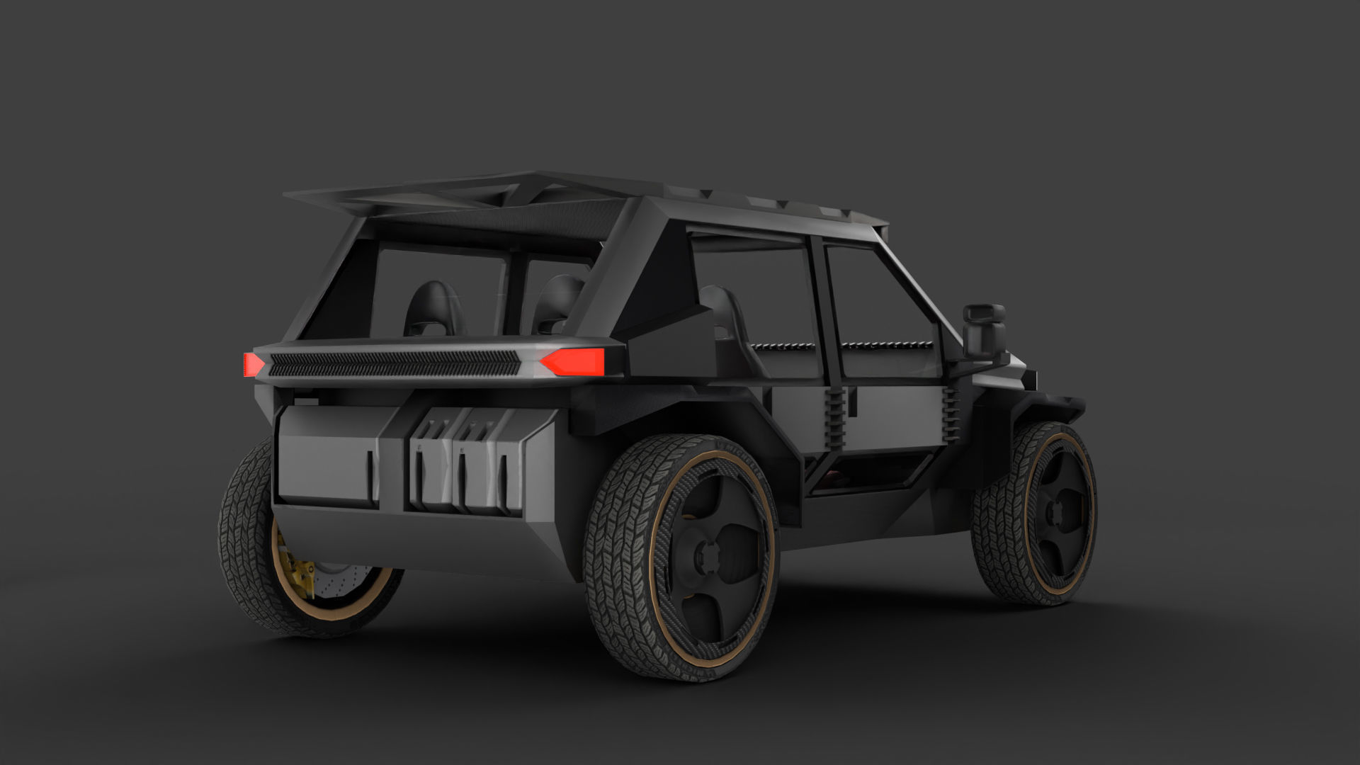 SiFi JEEP Game Ready Lowpoly Model Low-poly 3D model_2