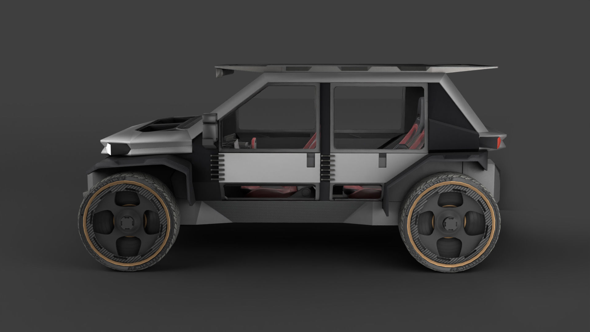 SiFi JEEP Game Ready Lowpoly Model Low-poly 3D model_1