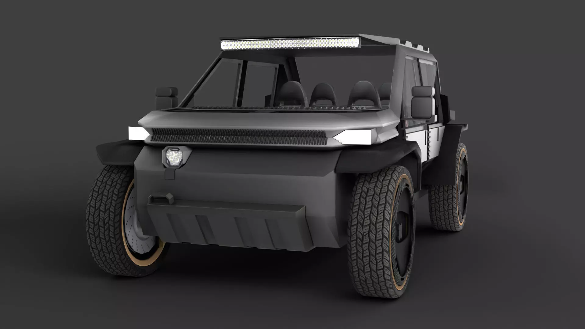 SiFi JEEP Game Ready Lowpoly Model Low-poly 3D model_0
