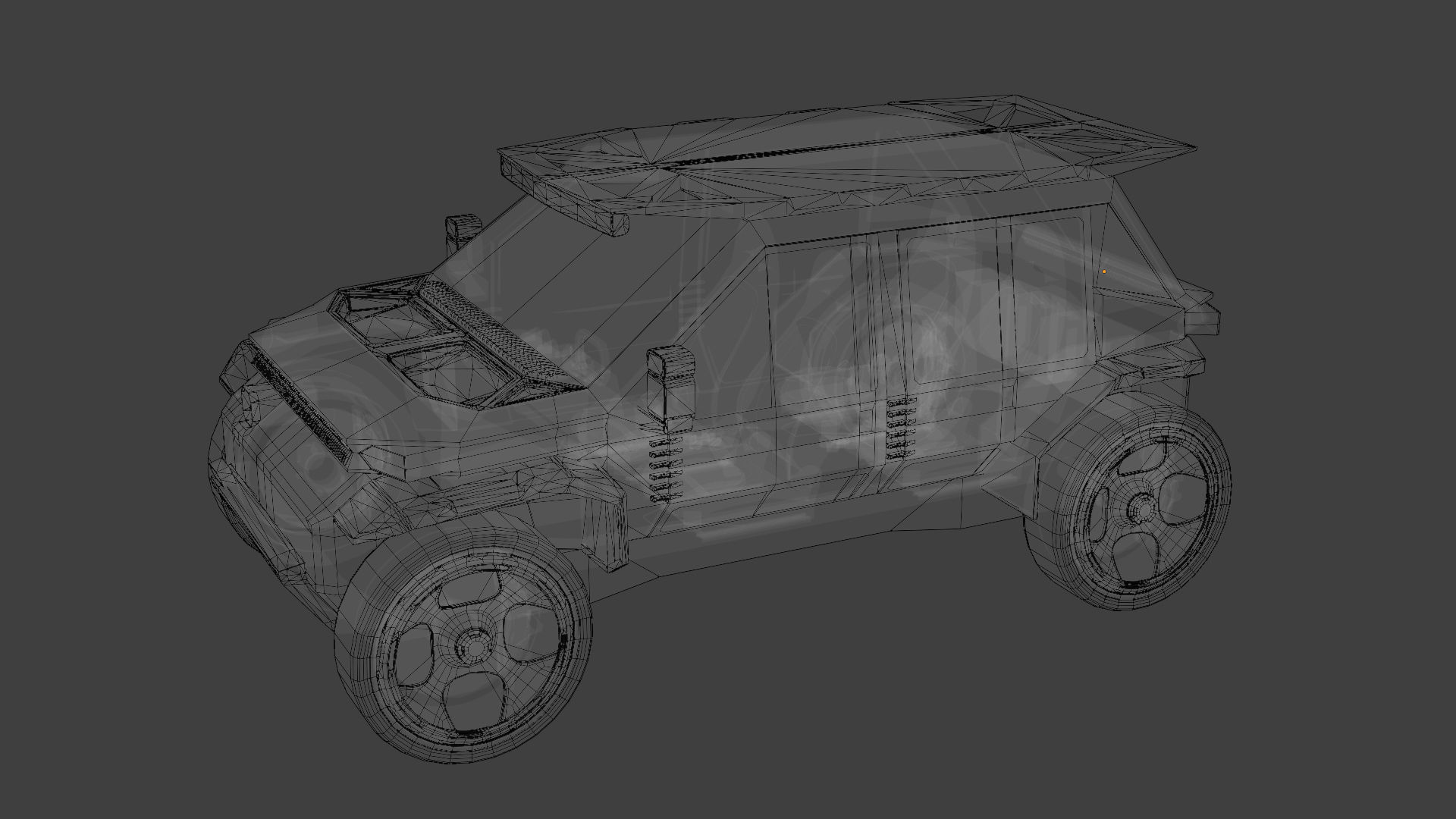 SiFi JEEP Game Ready Lowpoly Model Low-poly 3D model_7